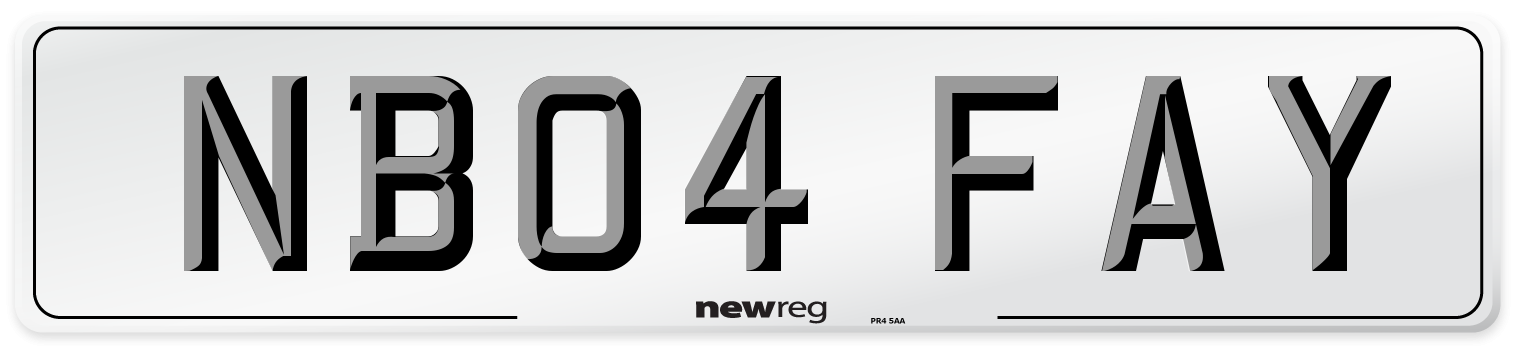NB04 FAY Number Plate from New Reg